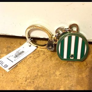 Kate Spade Green Stripe Keychain